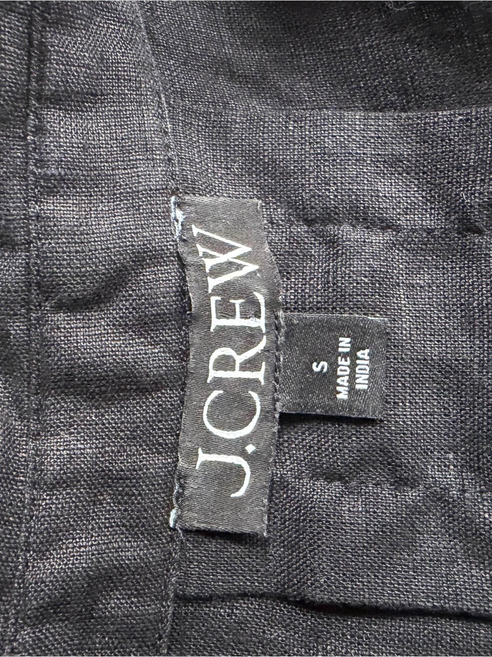 J. Crew Linen Black Ruffle-Trim Button Front Short Sleeve Blouse small - Picture 4 of 5